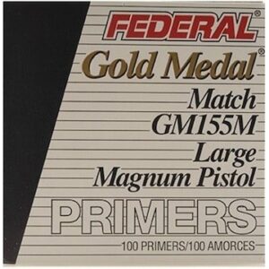 Federal Premium Gold Medal Large Pistol Magnum Match Primers #155M Box of 1000 (10 Trays of 100)